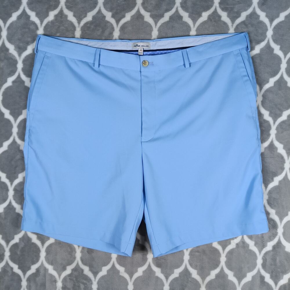 Peter Millar Shorts Men Size 42 Blue Salem Performance Golf Flat Front Casual